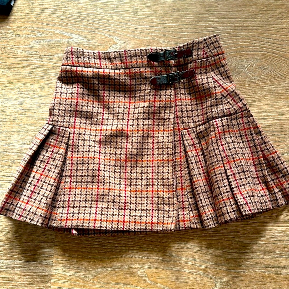 Jacadi girl plaid pleated skirt